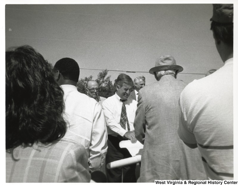 Congressman Nick Rahall (D-WV) in an unidentified crowd of people at a Federal Housing Administration event in West Virginia.