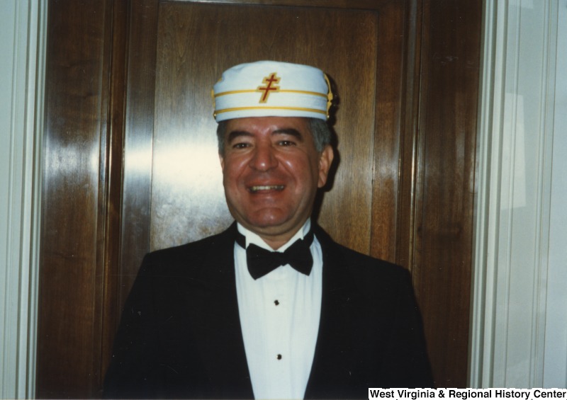 Representative Nick J. Rahall (D-W.Va.) is seen in a masonic hat.