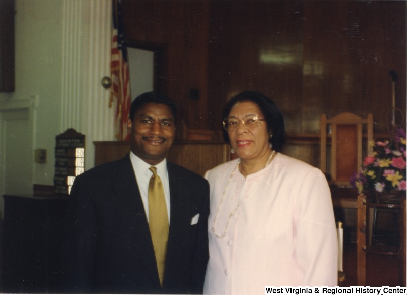 United States Secretary of Transportation Rodney Slater with an unidentified woman.