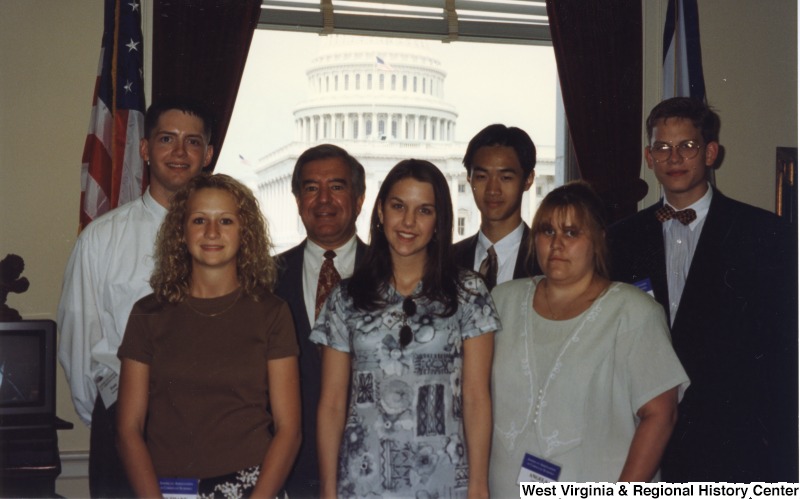 Congressman Nick Rahall (D-WV) with an unidentified group of students from Huntington, West Virginia in his D.C. office.