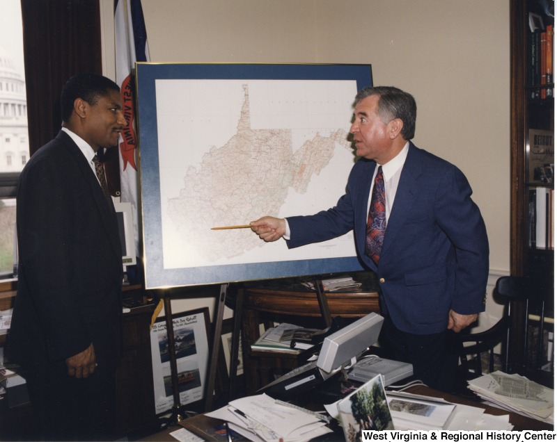 Congressman Nick Rahall (D-WV) with Secretary of Transportation Rodney Slater in his D.C. office.