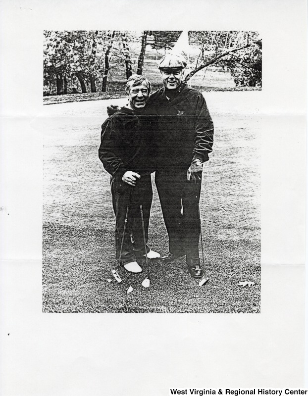 Congressman Nick Rahall (D-WV) on a golf course with President Bill Clinton.