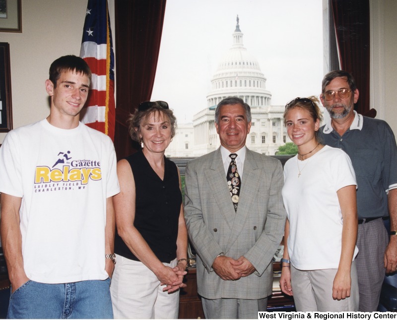 Congressman Nick Rahall (D-WV) with an unidentified group of people in his D.C. office.