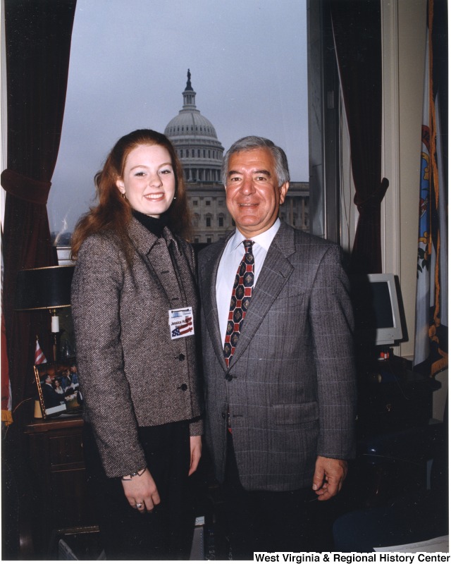 Congressman Nick Rahall (D-WV) with Jessica Holley in his D.C. office.