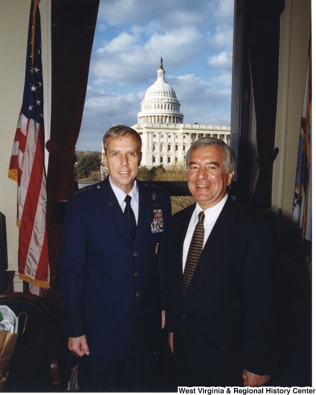 Congressman Nick Rahall (D-WV) with United States Air Force General Robert Foglesong in his D.C. office.