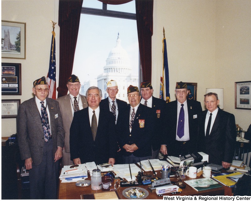 Congressman Nick Rahall (D-WV) with unidentified Veterans of Foreign Wars of the United States members in his D.C. office.