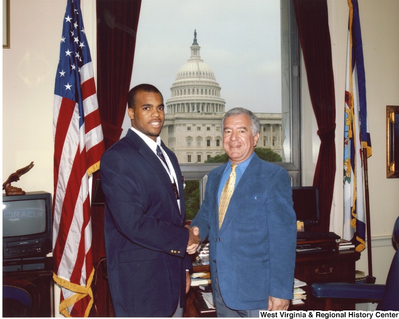 Congressman Nick Rahall (D-WV) with Derrick B. in his D.C. office.