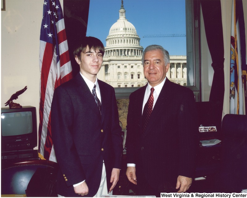 Congressman Nick Rahall (D-WV) with Joshua L. in his D.C. office.
