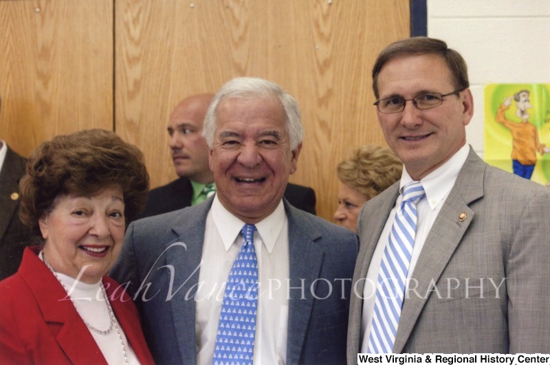 Congressman Nick Rahall (D-WV) with two unidentified people at the City of Logan Mayor and Council Inauguration.